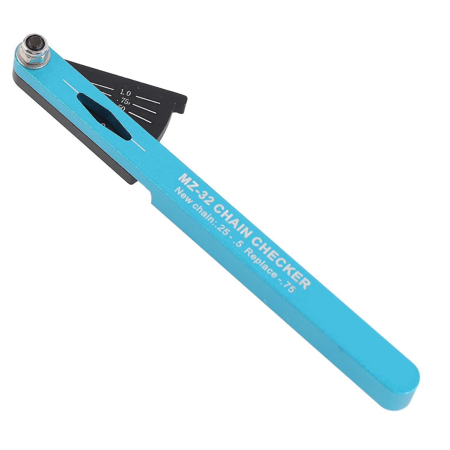 Bicycle Chain Wear Indicator Aluminum Chain Checker Multifunctional Bike Chain Repair Gaugeblue