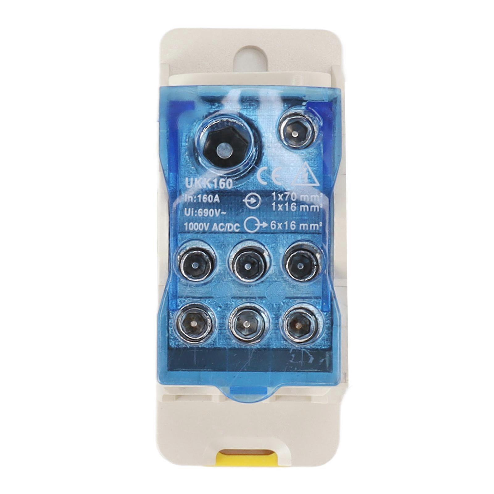 Fictory Power Junction Box Fictory DIN Rail Power Junction Box, Electrical Terminal Block Connector, ACDC1000V, 160A Distribution Box, Compact