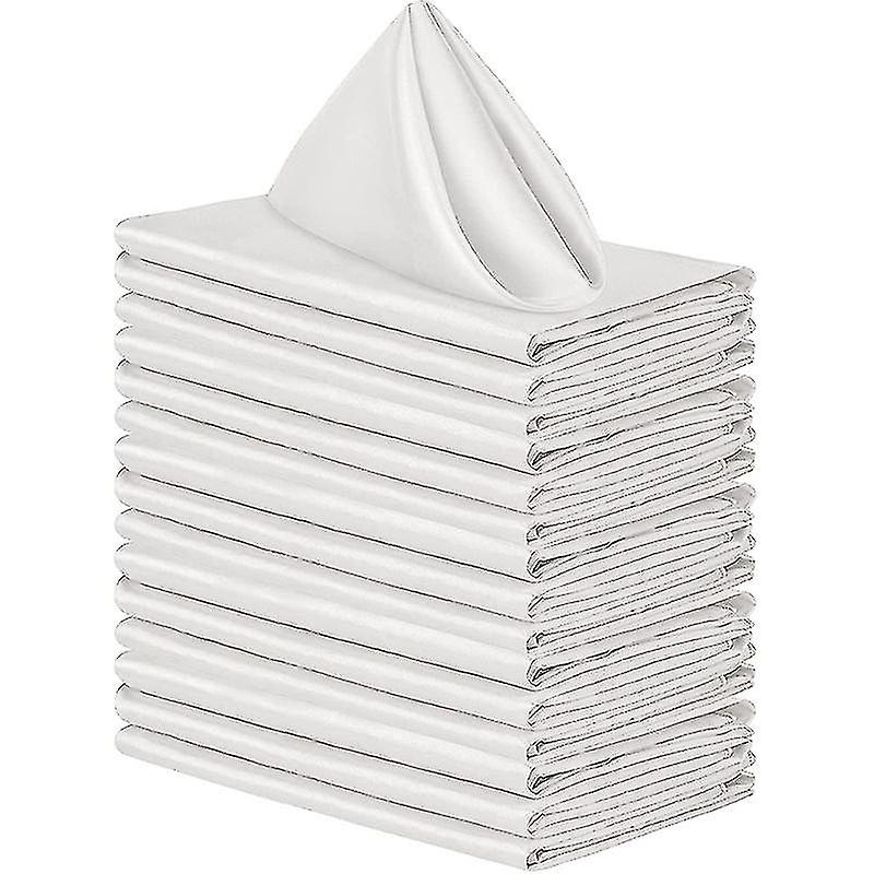 12pcs serviettes en tissu, pouces serviettes de table en satin, tissu de serviettes réutilisables pour mariage