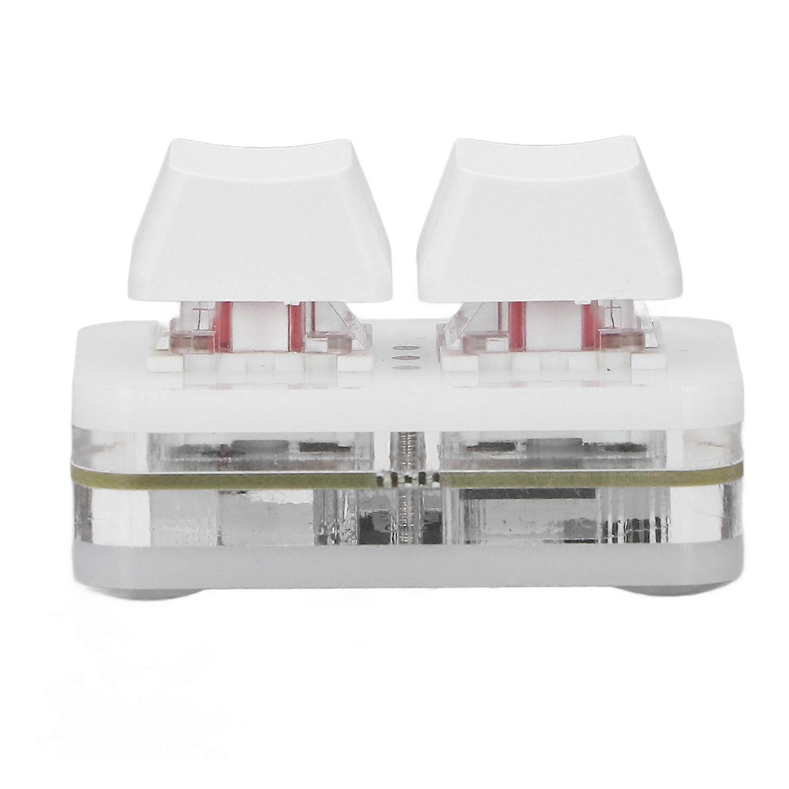 Mini USB Mechanical Keypad with 2 Keys Red Switch for Rhythm Games, White, Copy Paste Function