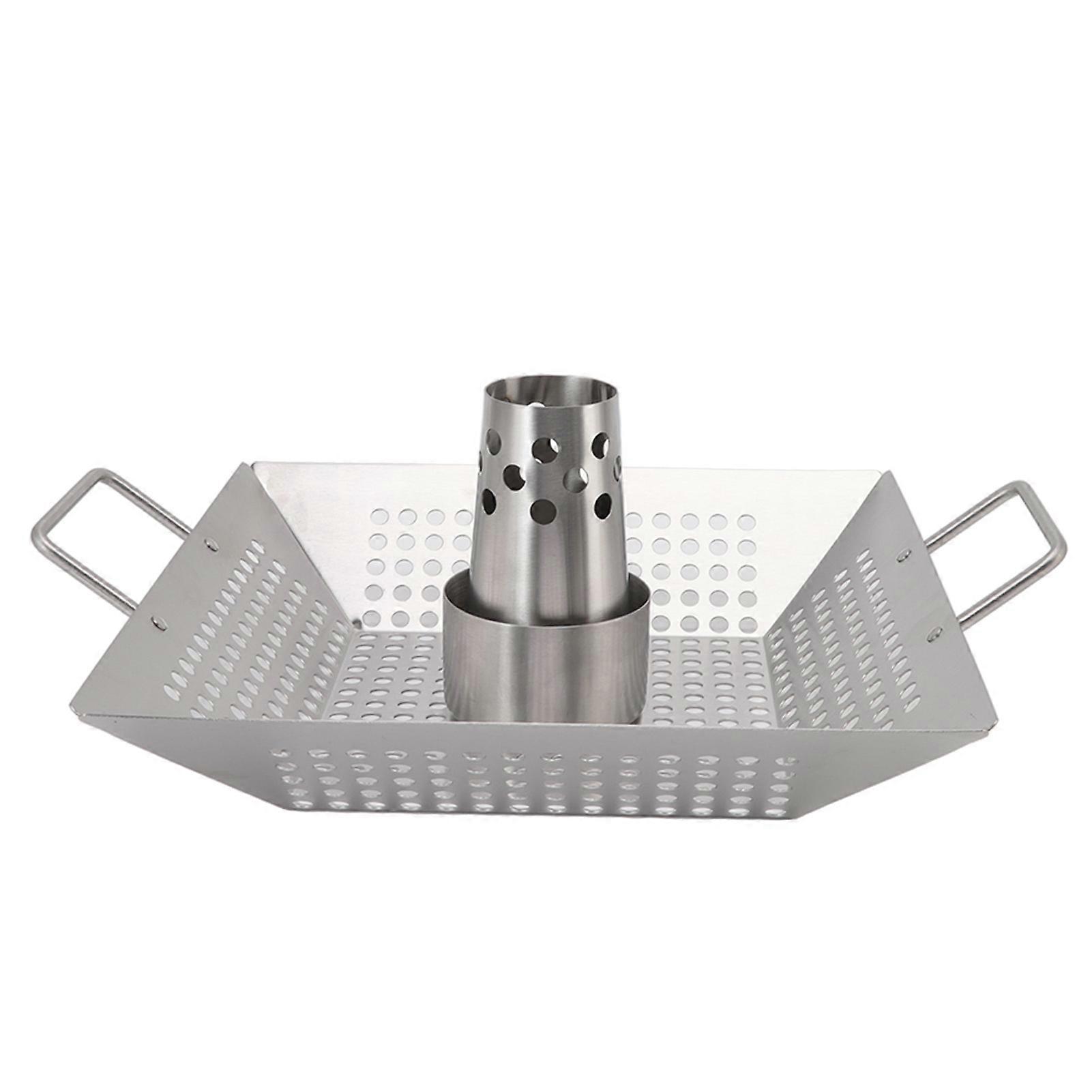Beer Can Chicken Pan Food Grade Stainless Steel Beer Can Chicken Roaster Stand Holder with 2 Handle for Grill and Cook