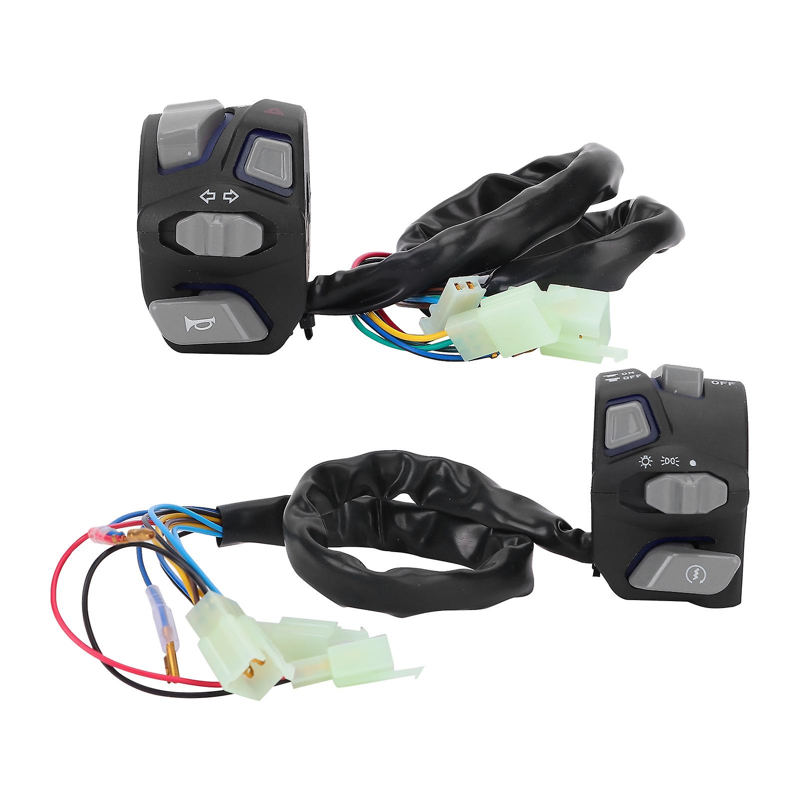 22mm Motorcycle Motorcycle Horn Switch Control Button Waterproof Universal for Turn Signal LightBlue Light