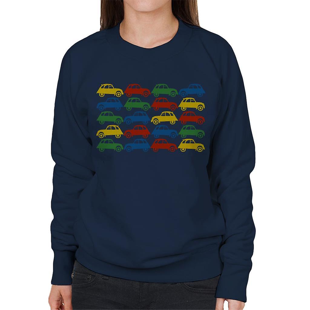 Citroen 2CV Vintage Multi Colour Pattern Women's Sweatshirt