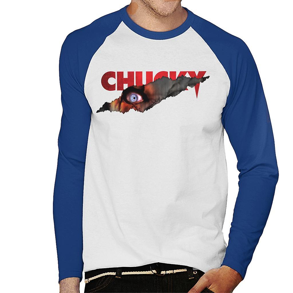 Chucky Menacing Eye Men's Baseball Long Sleeved T-Shirt