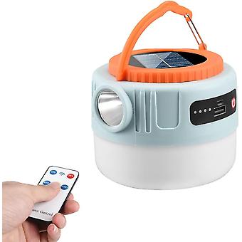 Solar-Campinglaterne, 6 Modi LED-Campinglampe, Zeltleuchten mit Fernbedienung, Camping-Taschenlampe mit 1200mAh Powerbank, 10 Helligkeit