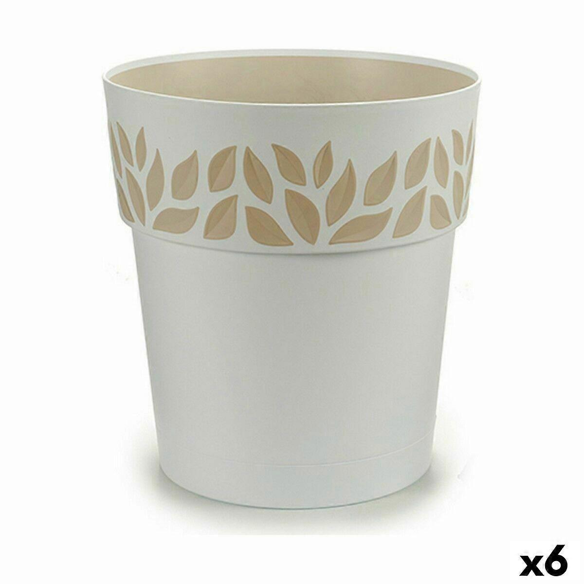Zelfwaterende bloempot Stefanplast Cloe Wit Kunststof 29 x 29 x 29 cm (6 stuks)