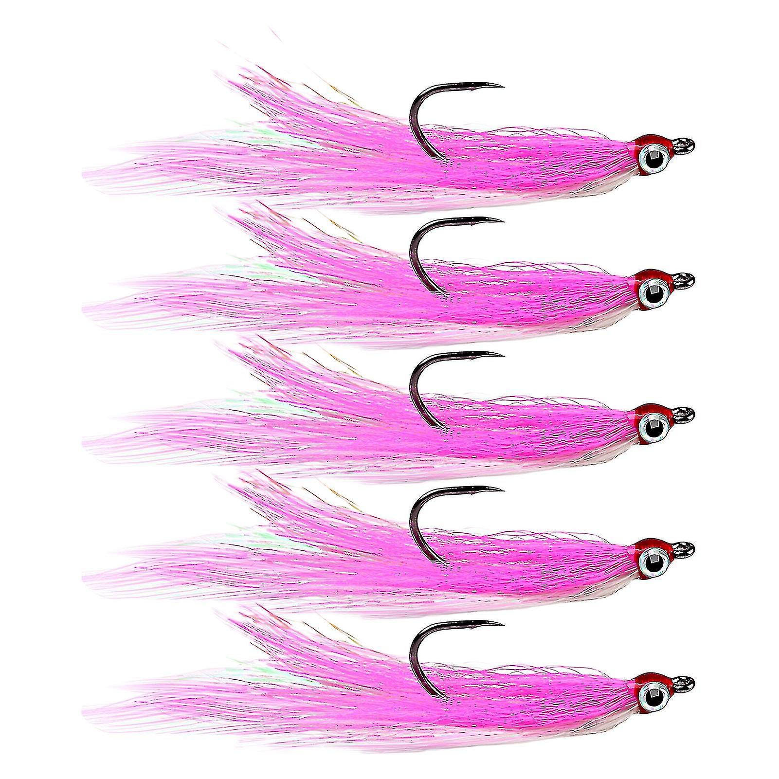 5pcs/set Feather Hook 3d Eyes Barbed Sharp Strong Anti-corrosion Attract Fishes Universal High Strength Fishing Lure Hook Angling Supplies