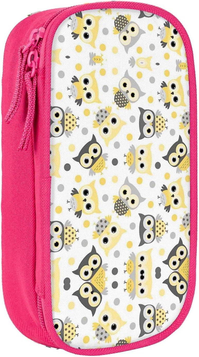 AQ457 Animal Cartoon Owls Śliczny drukowany piórnik o dużej pojemności, trwały piórnik na piórniki, etui na pudełko na ołówki, dla mężczyzn i kobiet