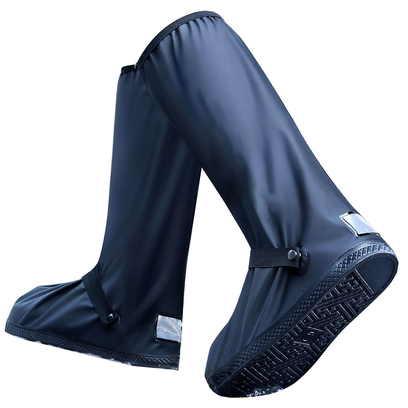 Rain Boot Covers Slip Resistant Lightweight Gradient Letters Design PVC Waterproof Shoe Covers with Reflector XL (40‑41)