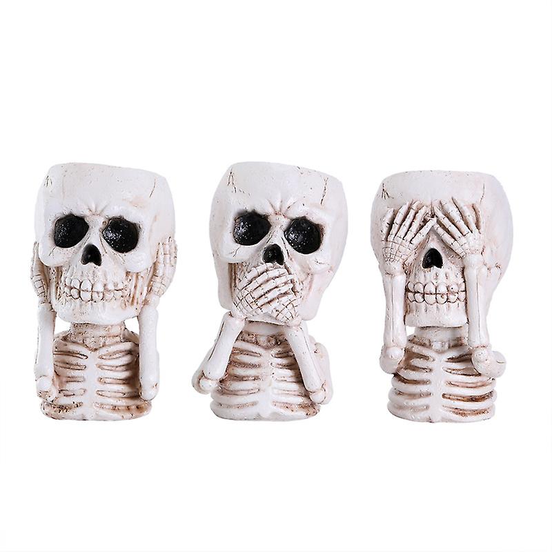 Halloween Skull succulent green plant flower pot garden ornament Creative resin ornament
