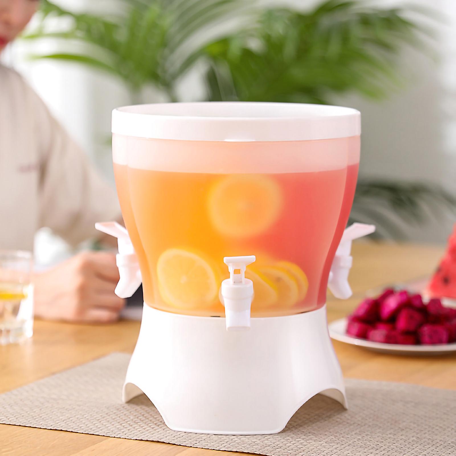 Large White Beverage Dispenser with Spigot for Fridge Drinks