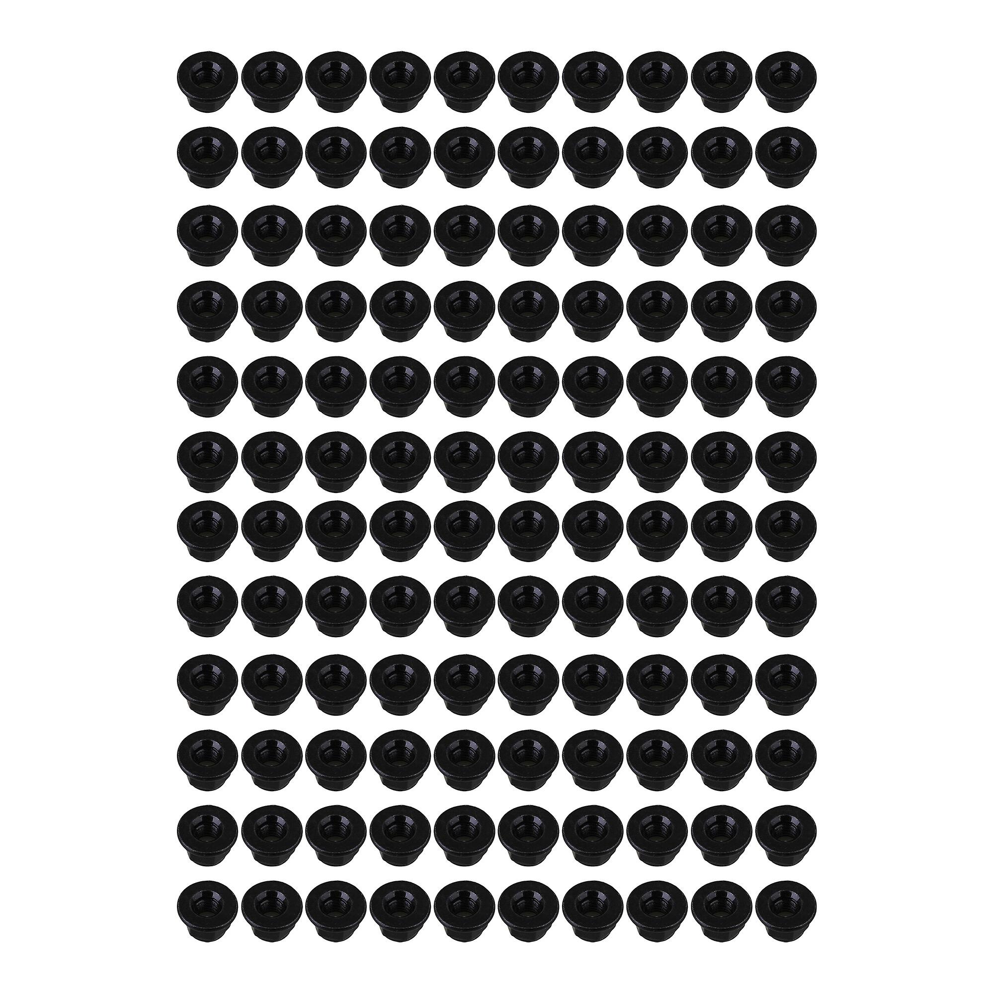 120 Pcs Black Nylon Insert Hex Lock Hardware Nut for Industrial M6x0.35Inch