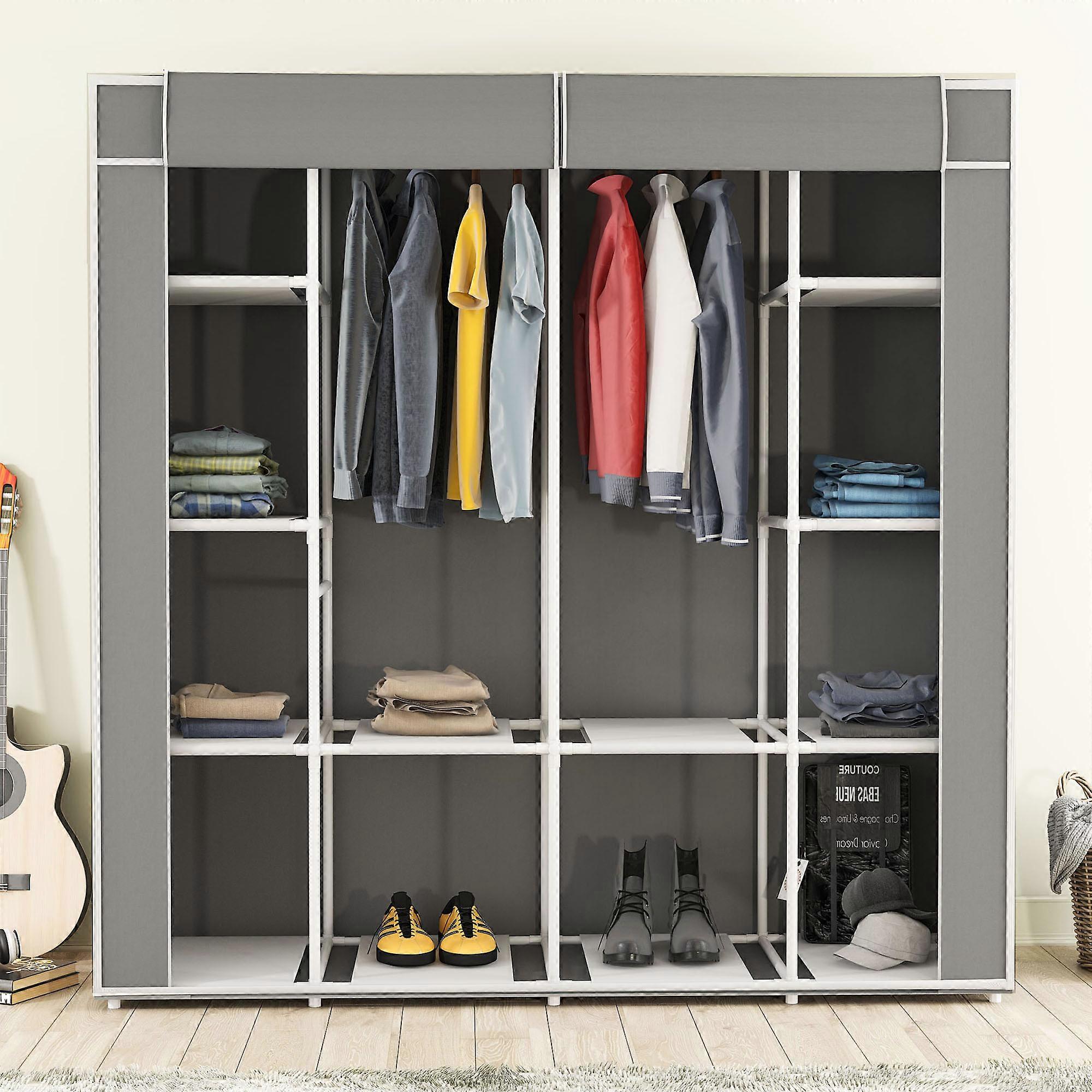 Bez Gardırop Mega Plastik Profilli Büyük Hacimli Çift Askılı Bez Gardırop