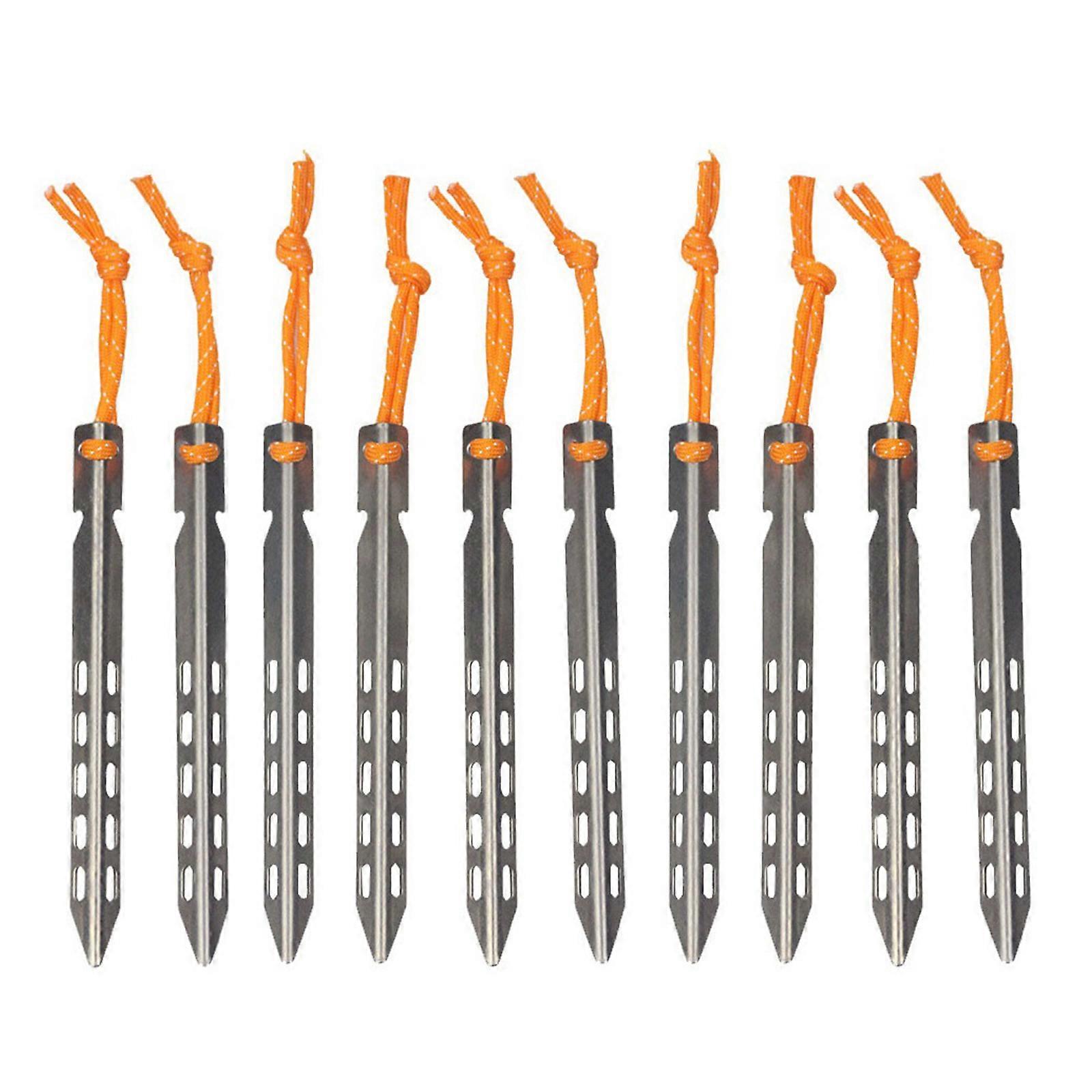 Titanium V-head Camping Stake,Outdoor Windproof Camping Stake for Soft Ground