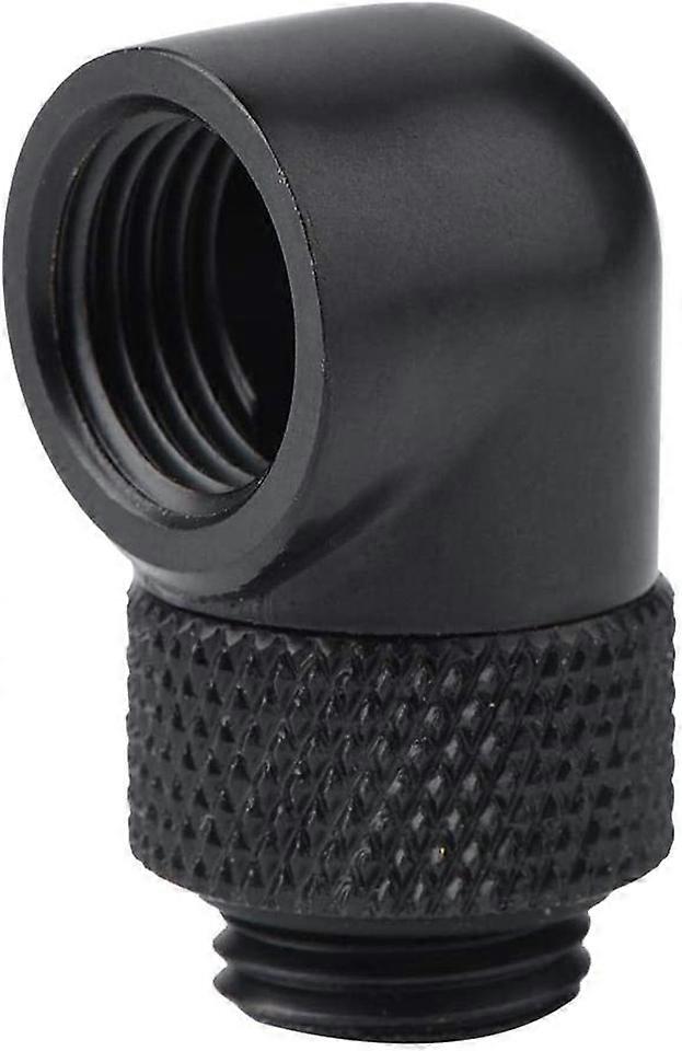 G1/4 Watercooling Fitting, Watercooling Elbow 90 Degree Angle Rotatable Tube Fitting, PC Watercooling Thread Elbow Connector(Black)