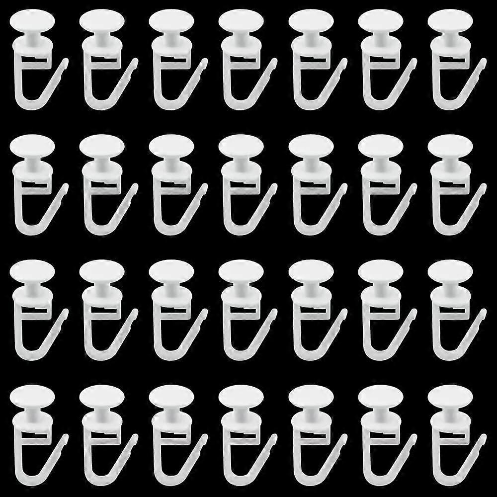 100 Pieces Curtain Track Gliders Plastic Curtain Hooks with 11mm Head for Curtain Track Most Shower - White