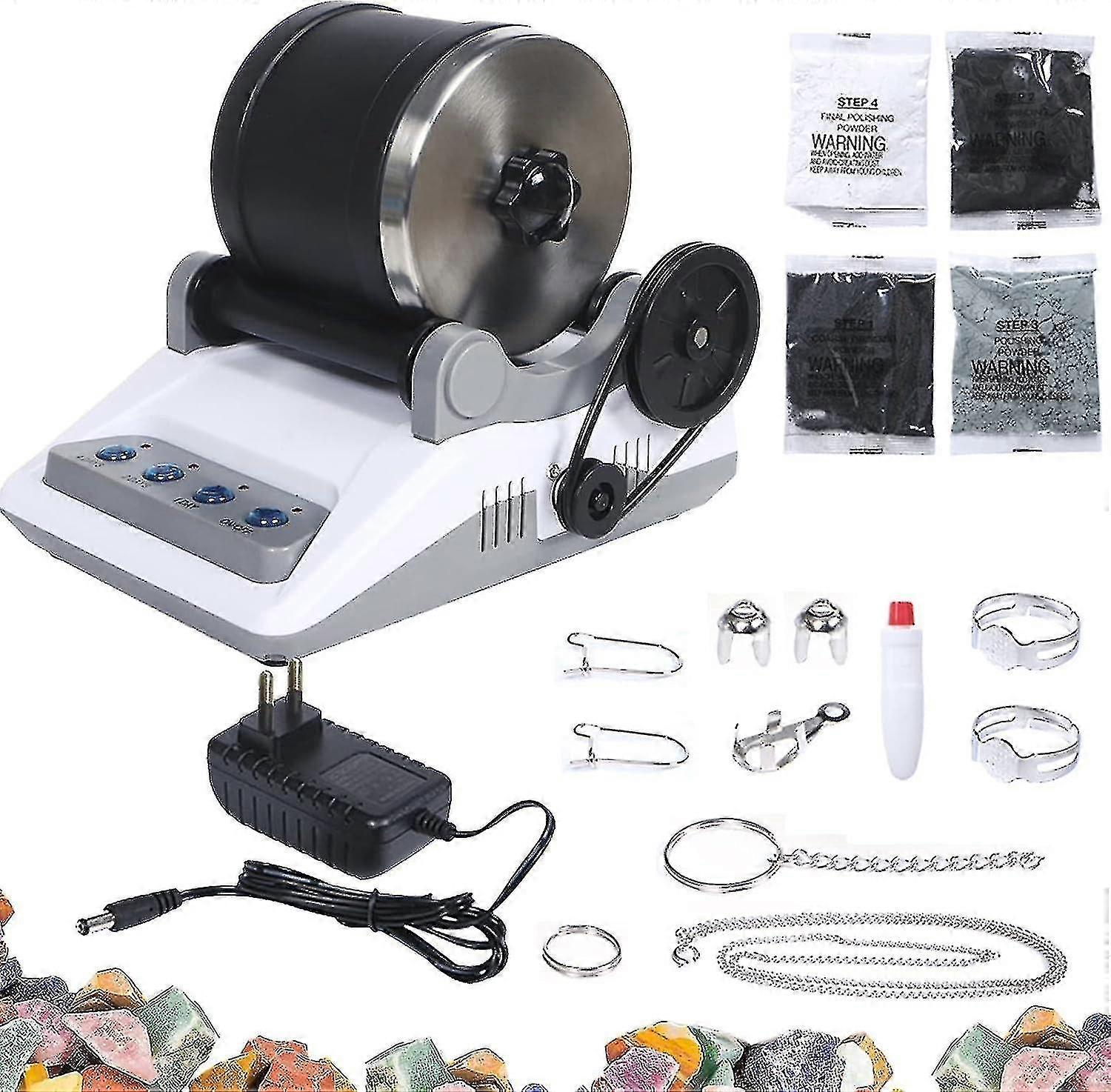 Steinbecher-Set, professionelles Steinbecher-Set, Polierbecher, Steinbecher, Steinschleifer, 7-Tage-Timer, 4 Polierpulver