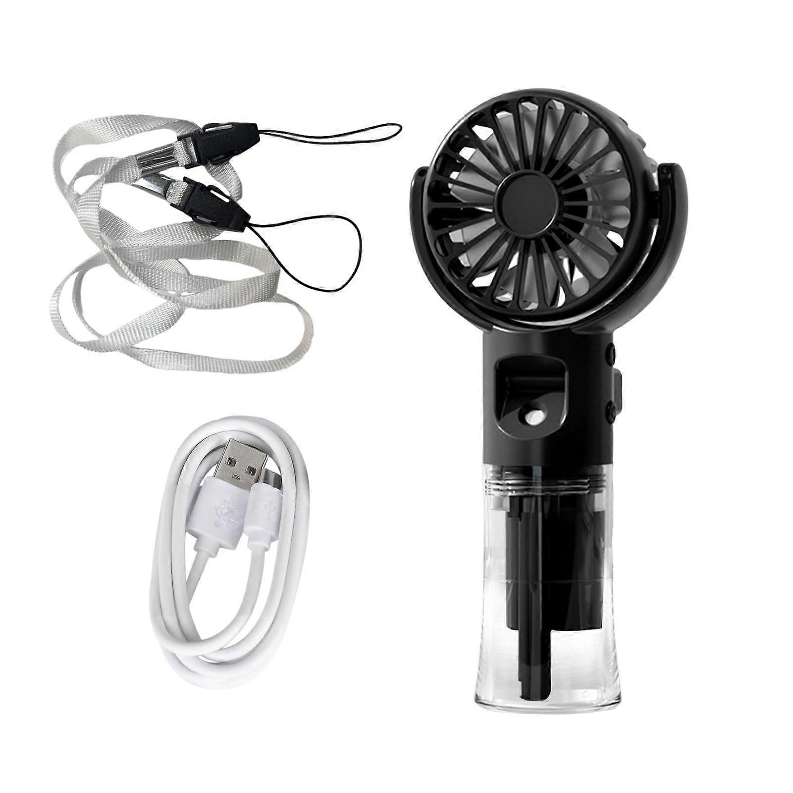 Handheld Fan Water Spray Cooling Fan with 4 Speed Settings Low Noise Rechargeable Battery Operated Misting Fan with Lanyard