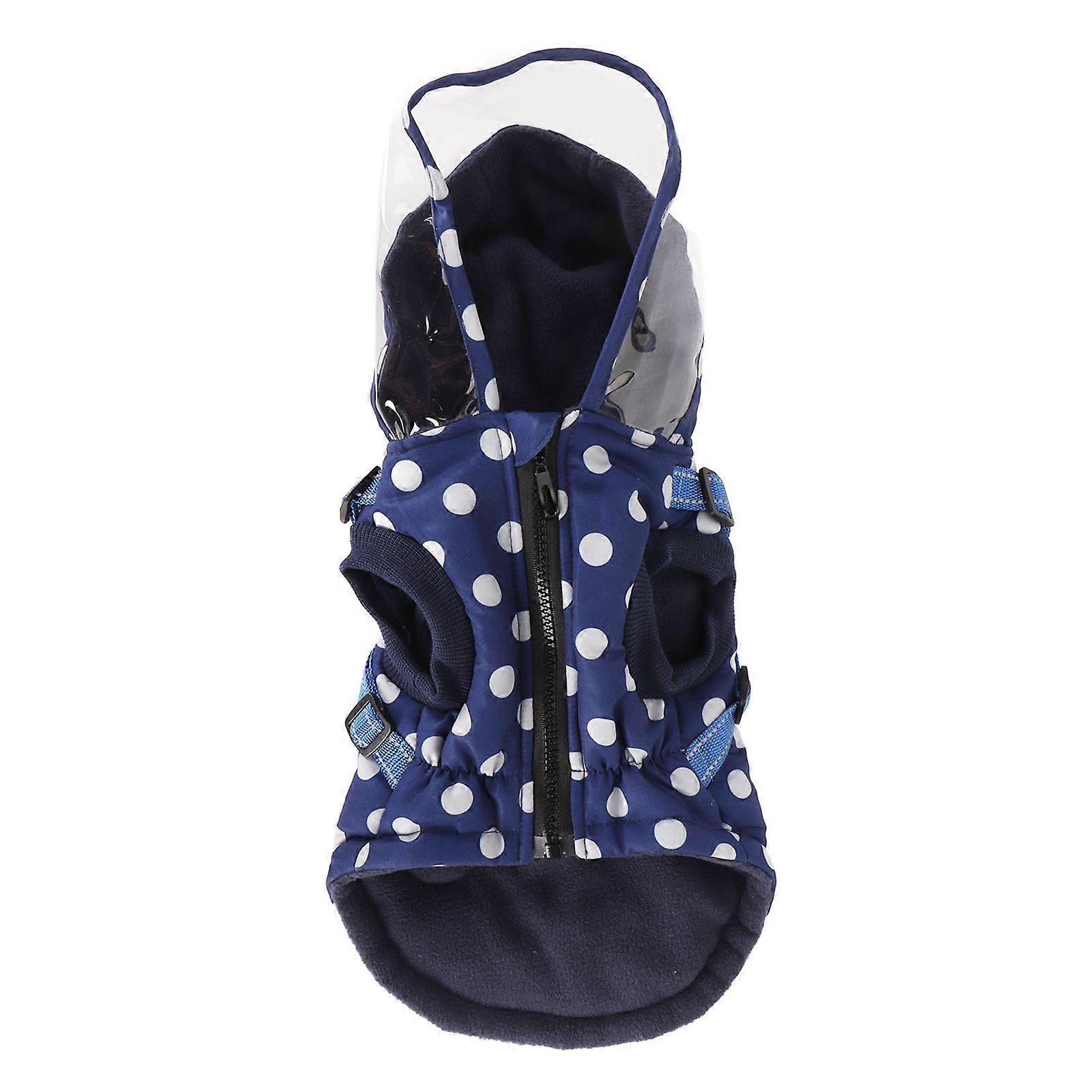 Veste à capuche pour animaux de compagnie coupe-vent chaud confortable réglable réfléchissant chaud manteau pour chien avec bord imperméable transparent pour l’automne hiver s