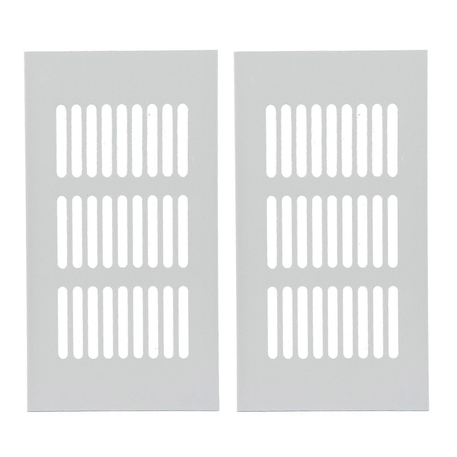 مصبغة تنفيس الهواء تبديد الحرارة سبائك الألومنيوم الفضة مستطيلة التهوية مصبغة غطاء لمجلس الوزراء خزانة RV Camper 80x150mm / 3.14x6in