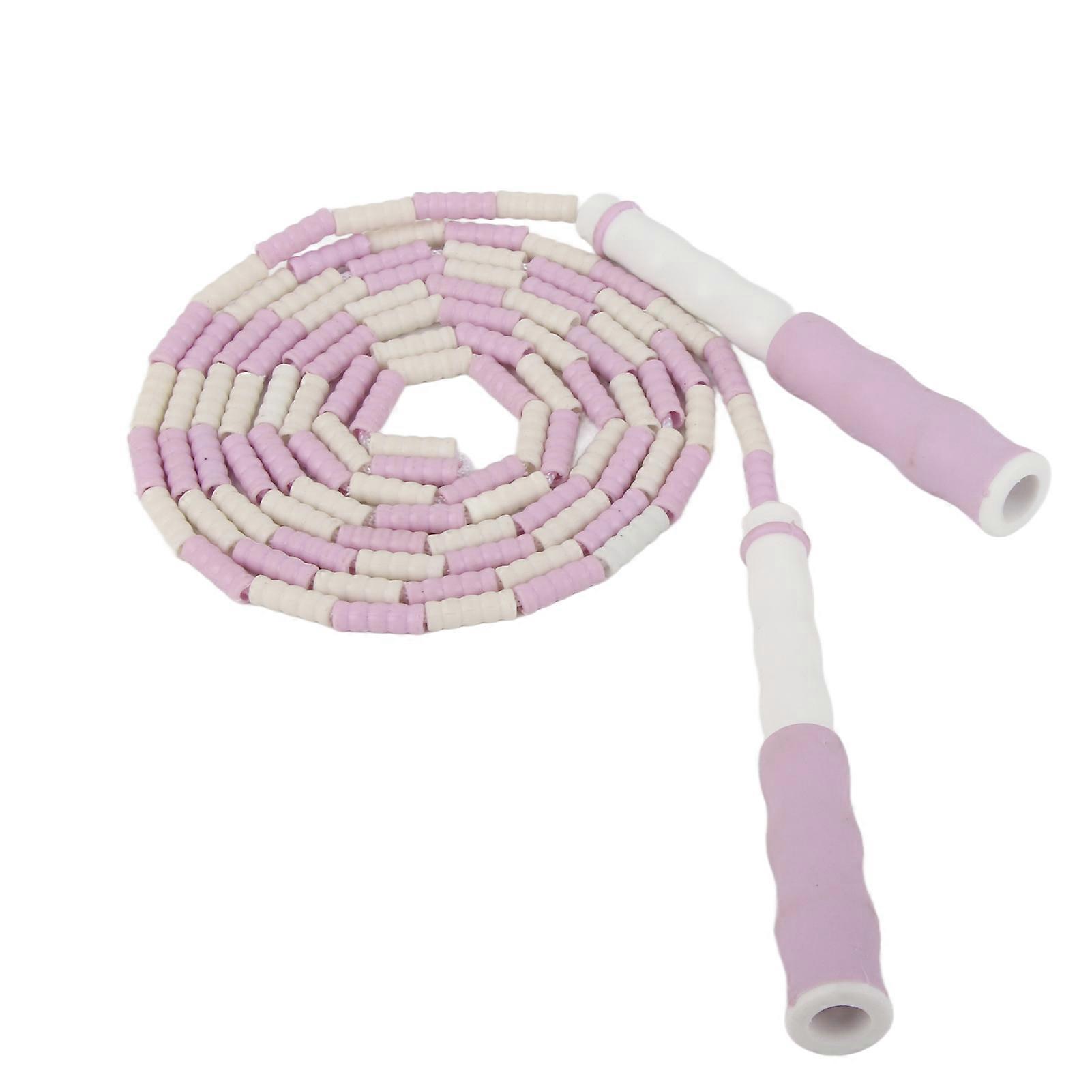 Segmented Jumping Rope Adjustable Untangled Beaded Flexible Pp Plastic Jumping Rope For Kids Purple