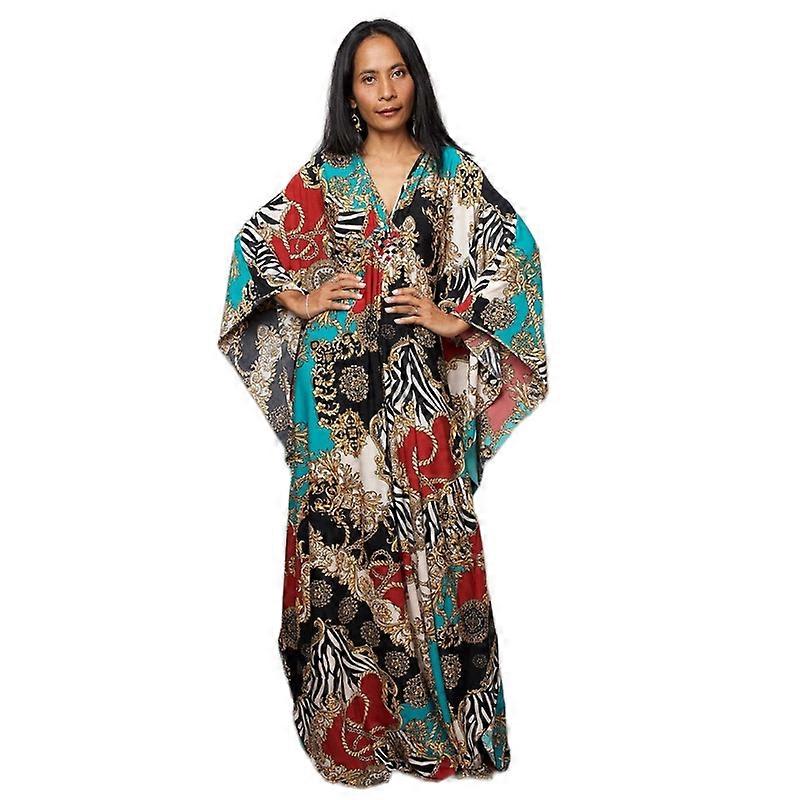 Women's Print Maxi Dress Batwing Sleeve Beach Dress Plus Size Sundress  Beachwear Kaftan Cover-ups DN0522 | Fruugo US
