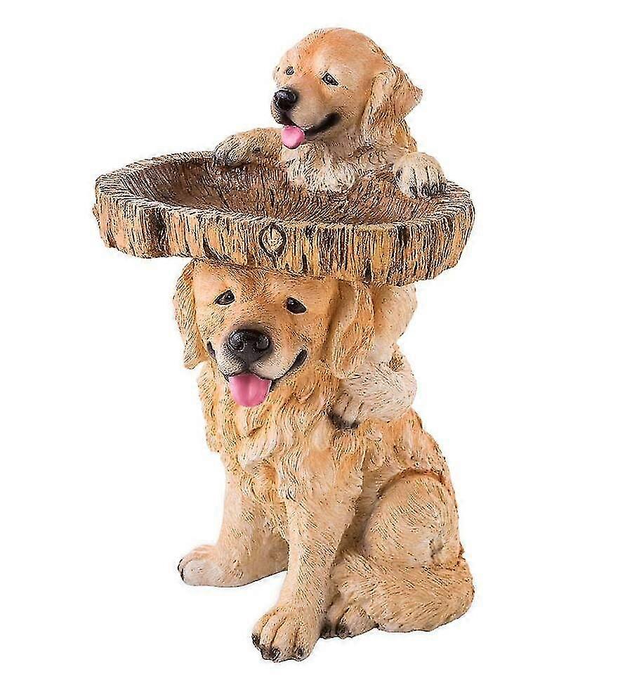 Bird Feeder Polyresin Dog Bird Bath Ornamenti decorativi all'aperto