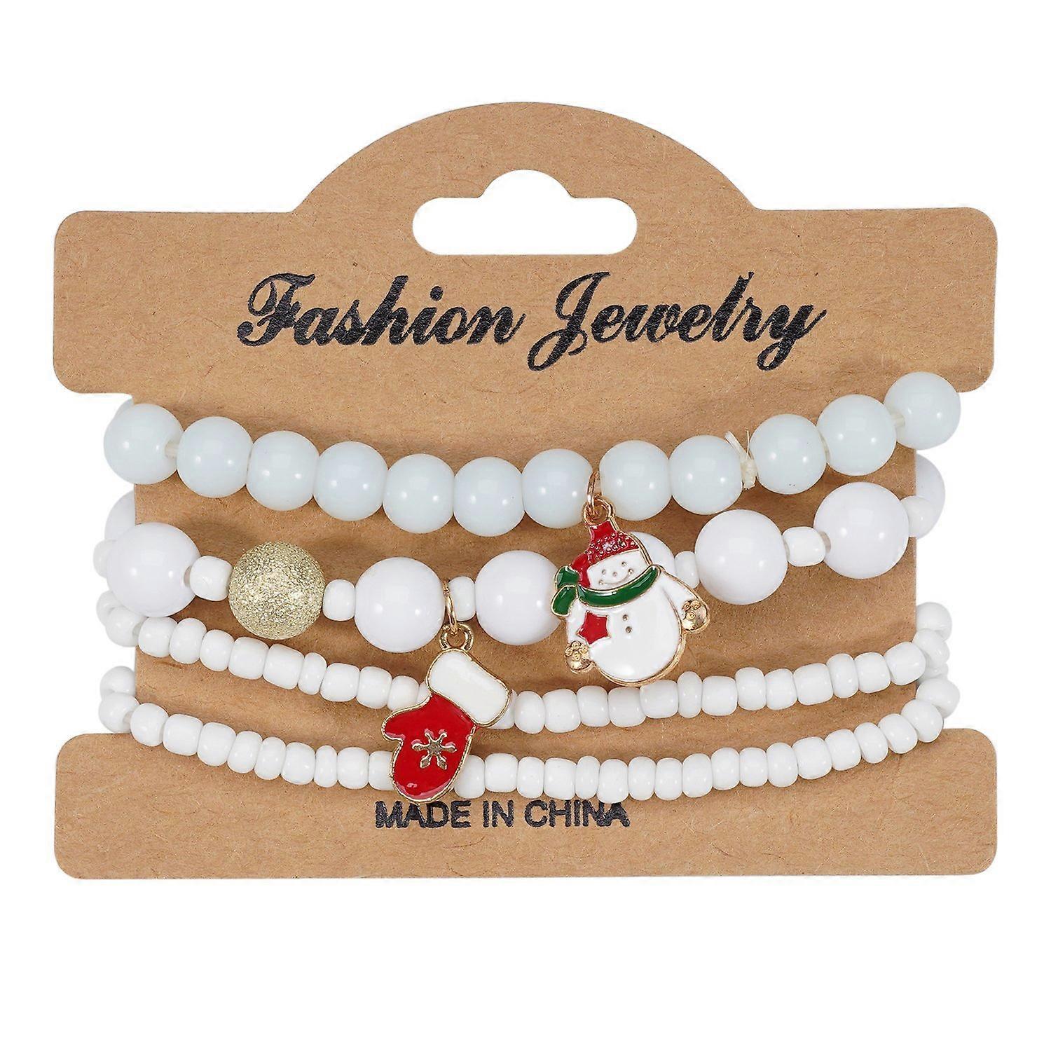 Bracelet - Winter Charm - Snowflake & Reindeer Pendant