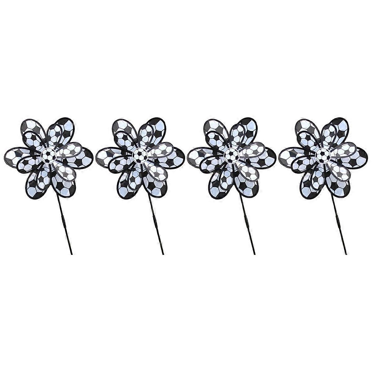 Lawn Decoration Wind Spinner Double Layer Pinwheels with Stake Eye Catching for Garden Children Out
