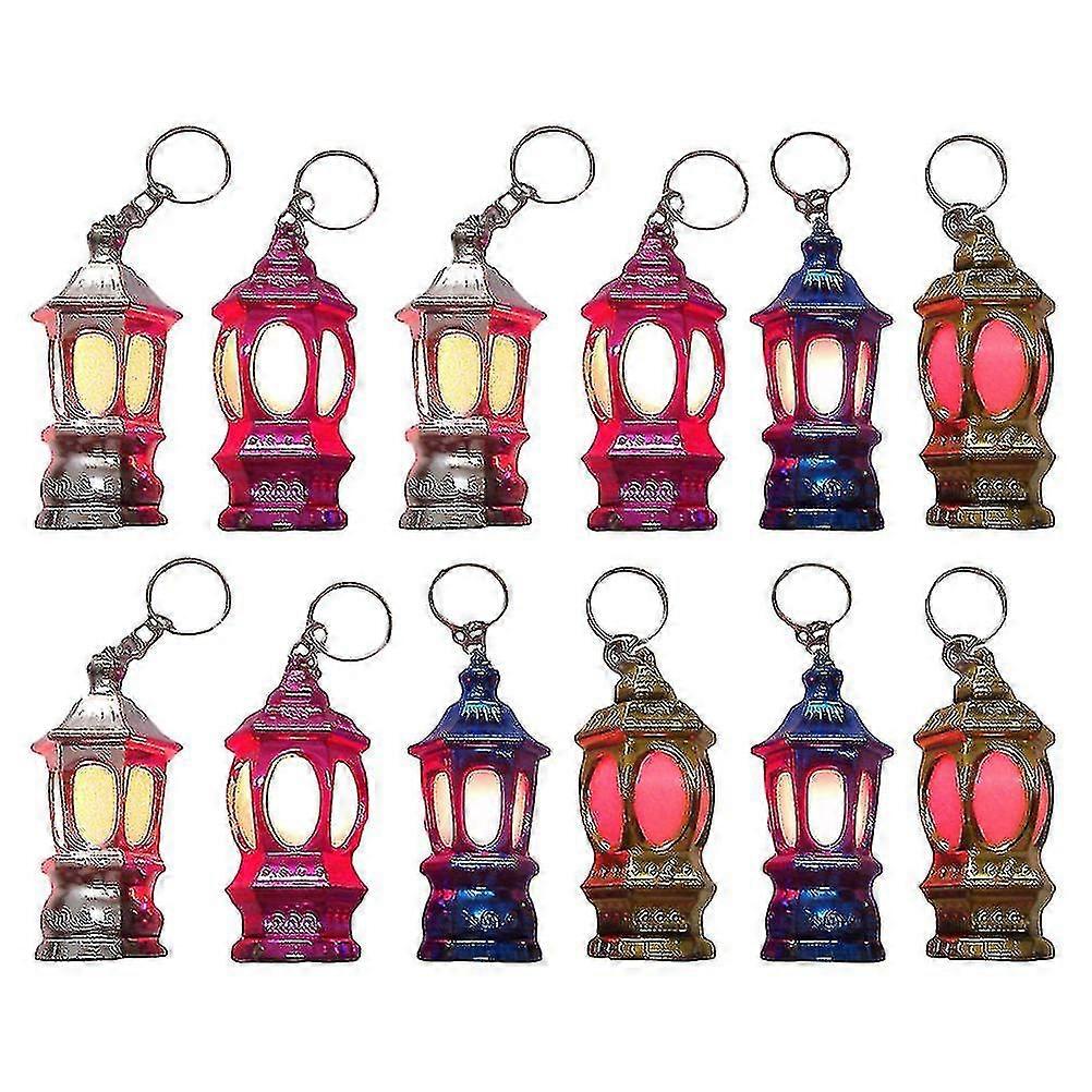 40pcs Muslim Ramadan Lantern Key Chain Key Ring Pendenti Charm con luce a led