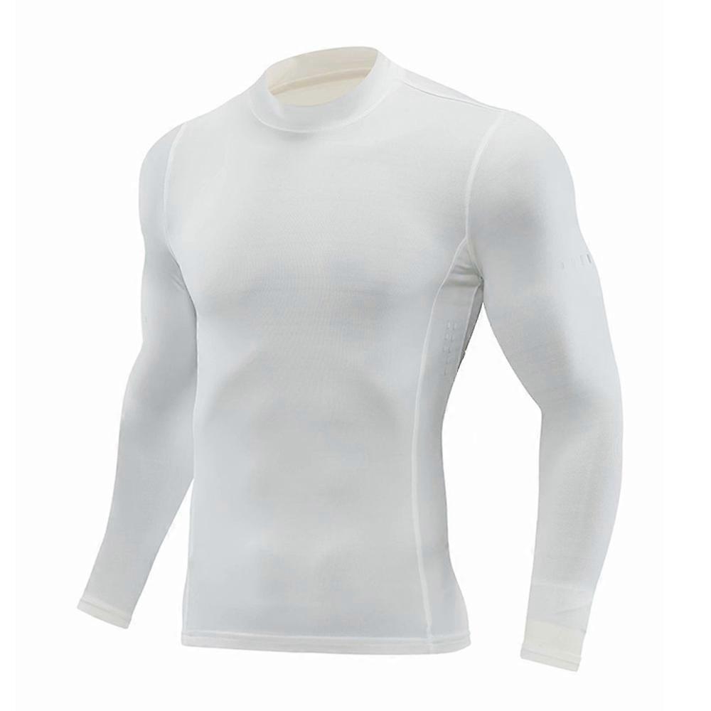 M Camicie a compressione a maniche lunghe UPF 50+ da uomo, Strato di base Rash Guard per sport acquatici, Maglietta da allenamento atletica