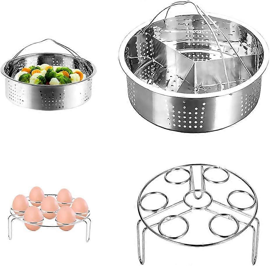 Stackable Stainless Steel Steamer Insert Pans Split Detachable 3 pcs