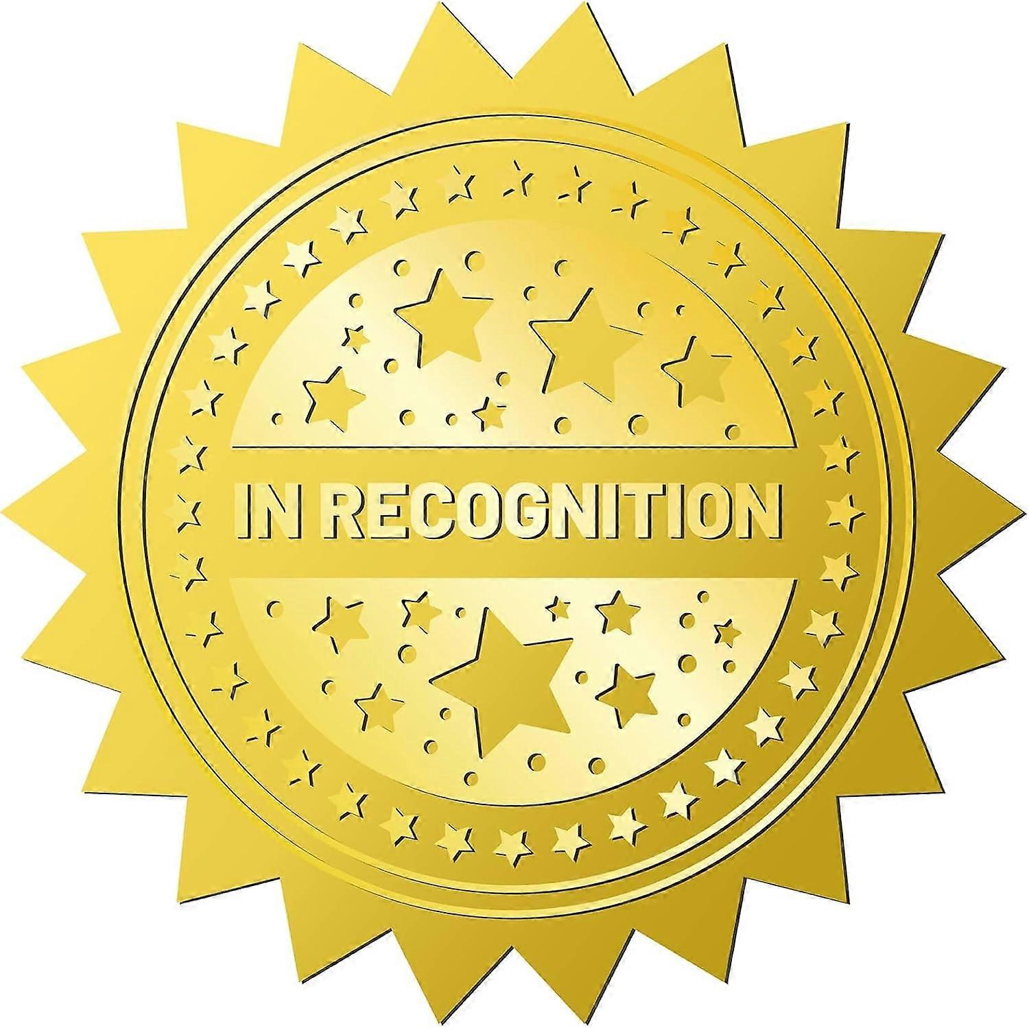 408Pcs Star Recognition Gold Foil Embossed Stickers 2" Self Adhesive Envelopes Seals Round Labels for Wedding Invitation Graduation Corporate Certific