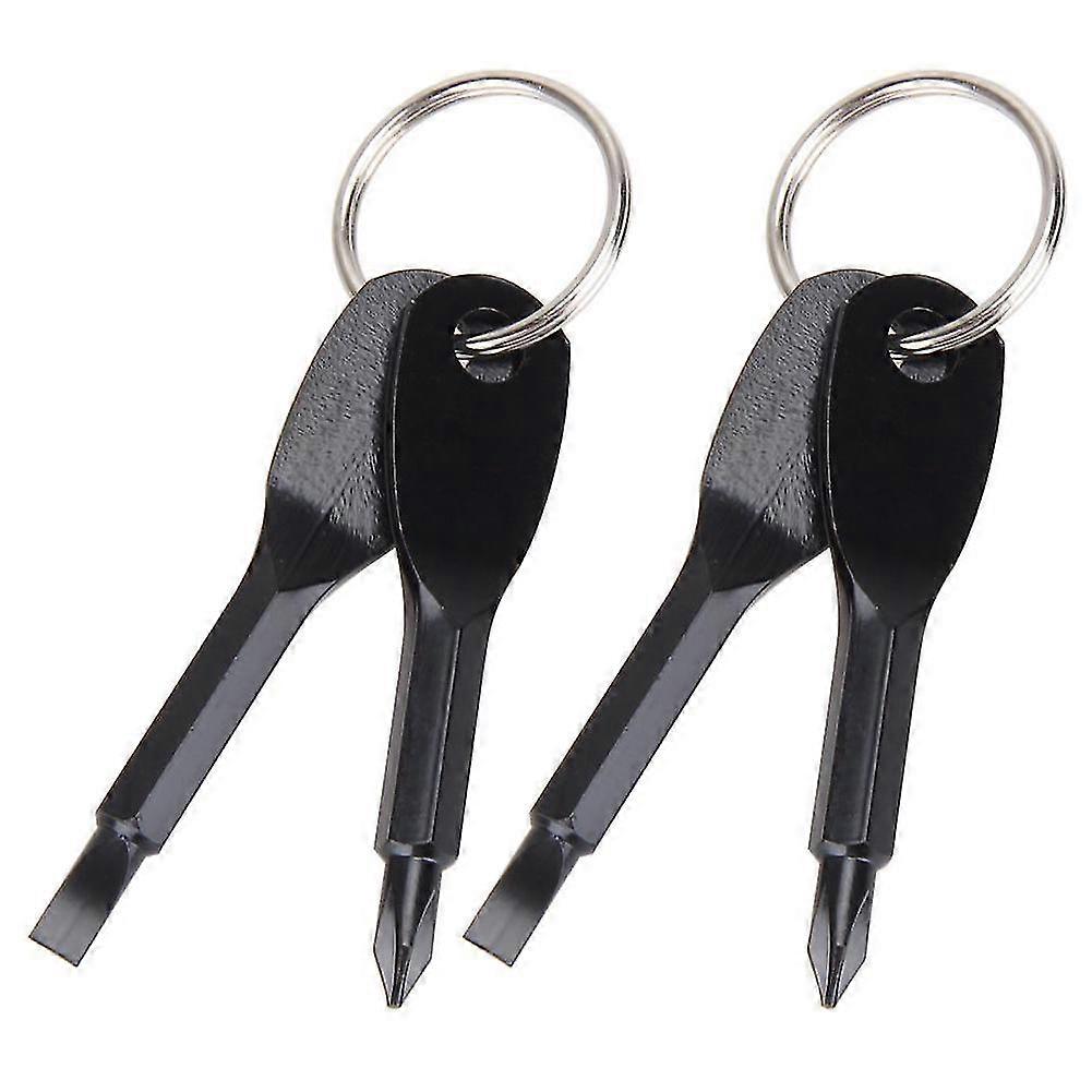 4 Sets Pocket Outdoor Tool Screwdriver Stainless Steel Keychain Key Ring Multi Tools