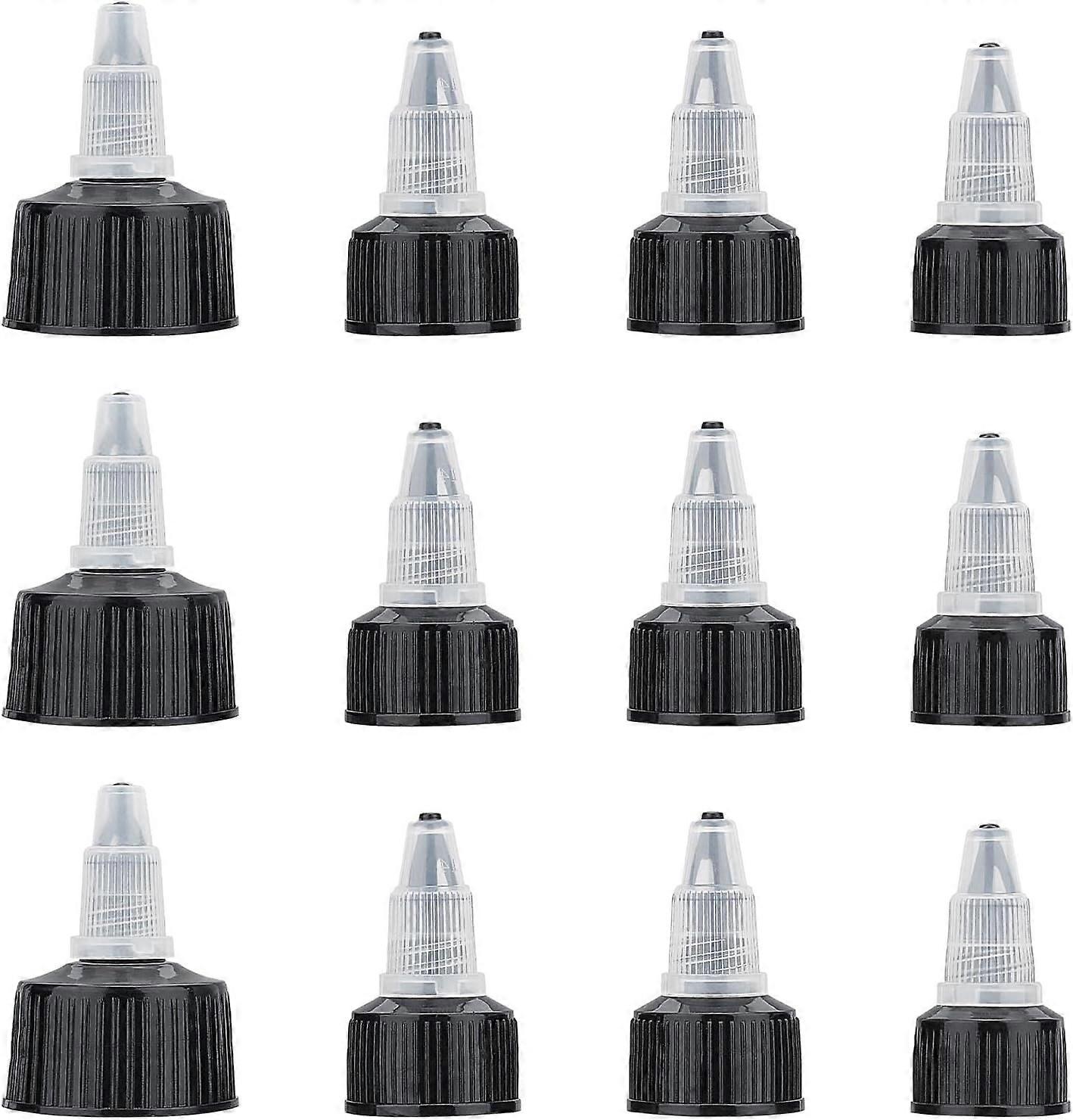 48PCS Natural Twist Bottle Cap Black Squeeze Bottle Replacement Caps