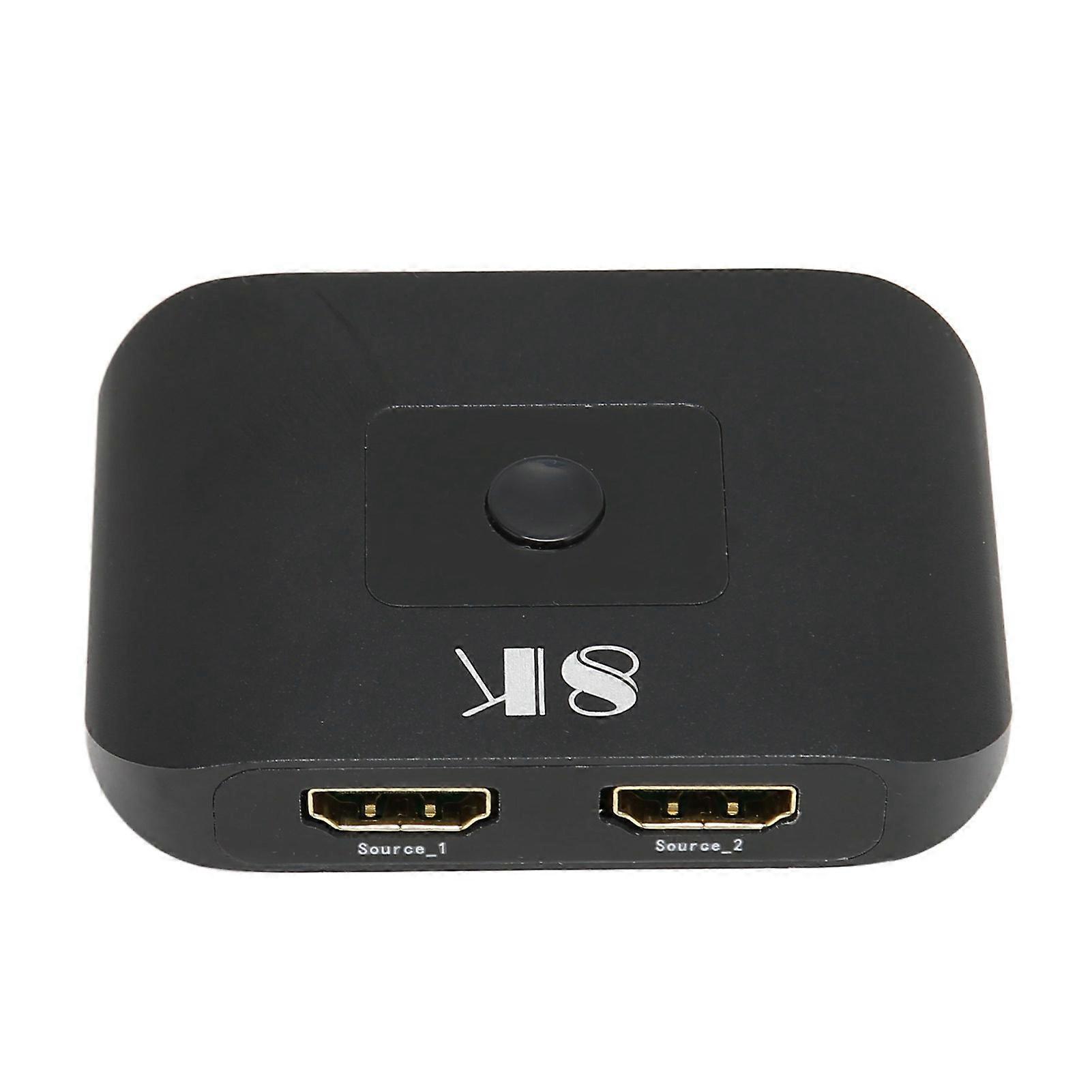 2x1 HD Multimedia Interface Switcher 2 in 1 Out 8K At 60Hz HD Multimedia Interface Splitter with Remote Control 
