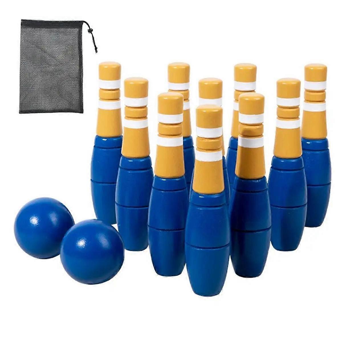 Wooden Bowling Indoor Outdoor Bowling Toys Kids Bowling Set Interactive Toy