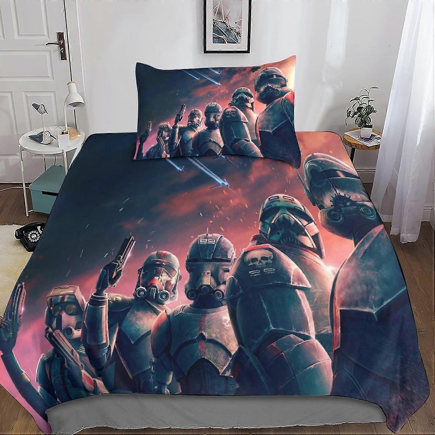 Star Wars The Bad Batch Microfiber Bedding Set Pieces, Duvet Cover with Zippered Pillowcase, Bedding Set for Adults and Children Star Wars 135*200 CM