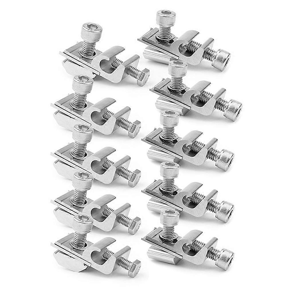10Pcs Solar Grounding Lug Solar Panel Fasteners Clip For Solar Mounting System For Protection Grounding Buckle