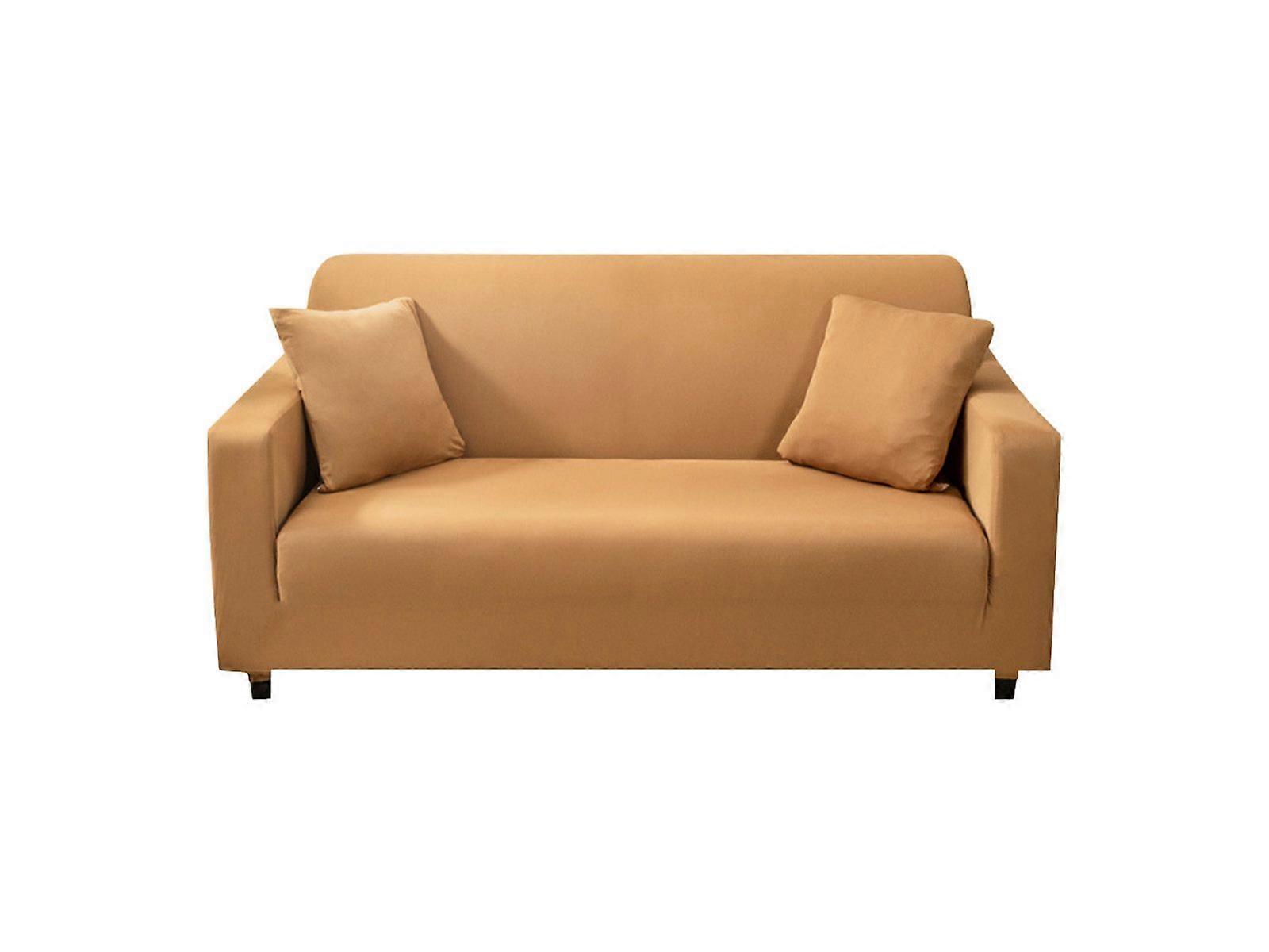 Sofa Cover Camel Solid Colour Sofa Protector Stretch Couch Slipcover 3 Seats