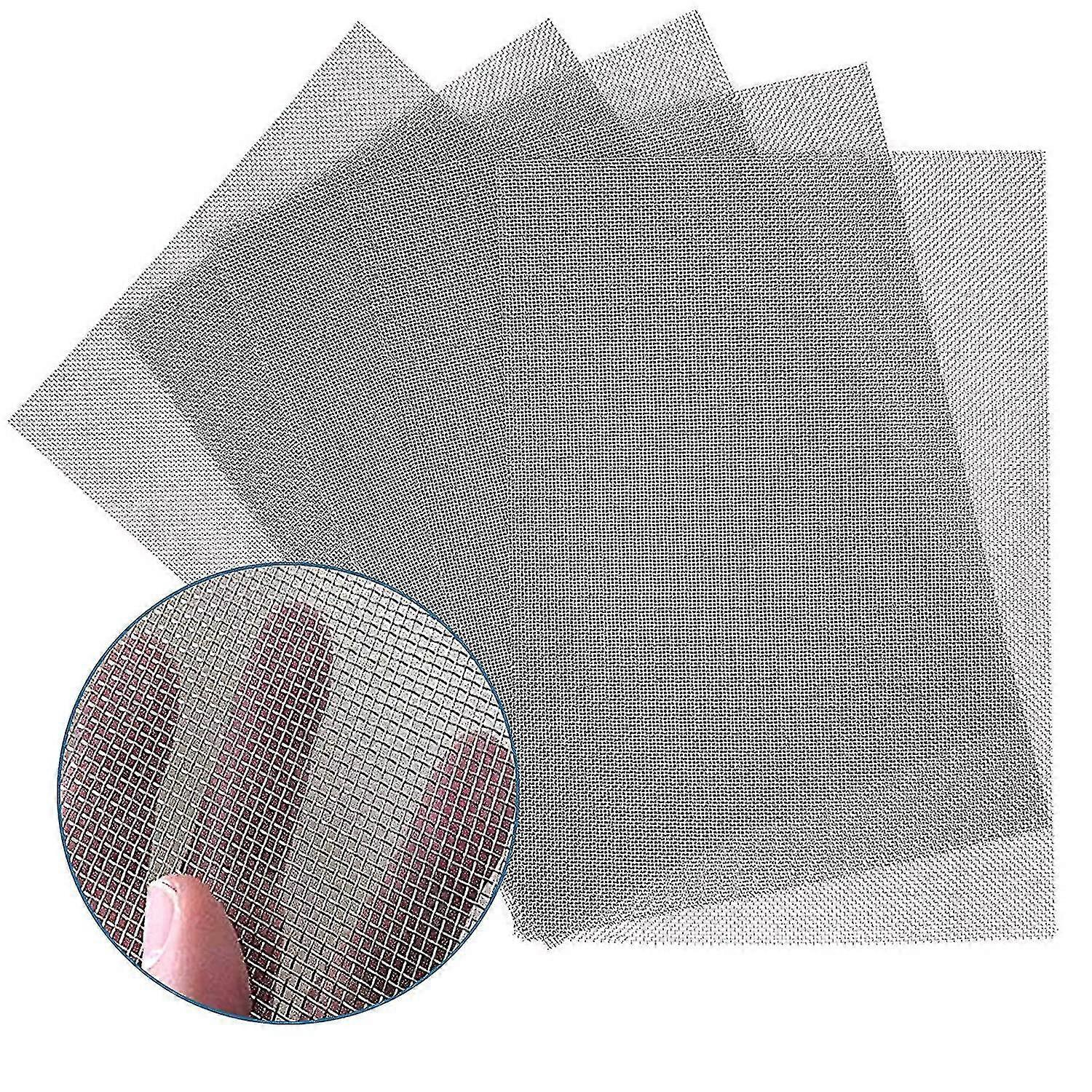 5 Pack 304 Rustfritt Stål Vevd Netting, Luftventil Mesh 11.8 "x8.2"(300x 210mm), 1mm Hull, 20 Mesh Skjermnett