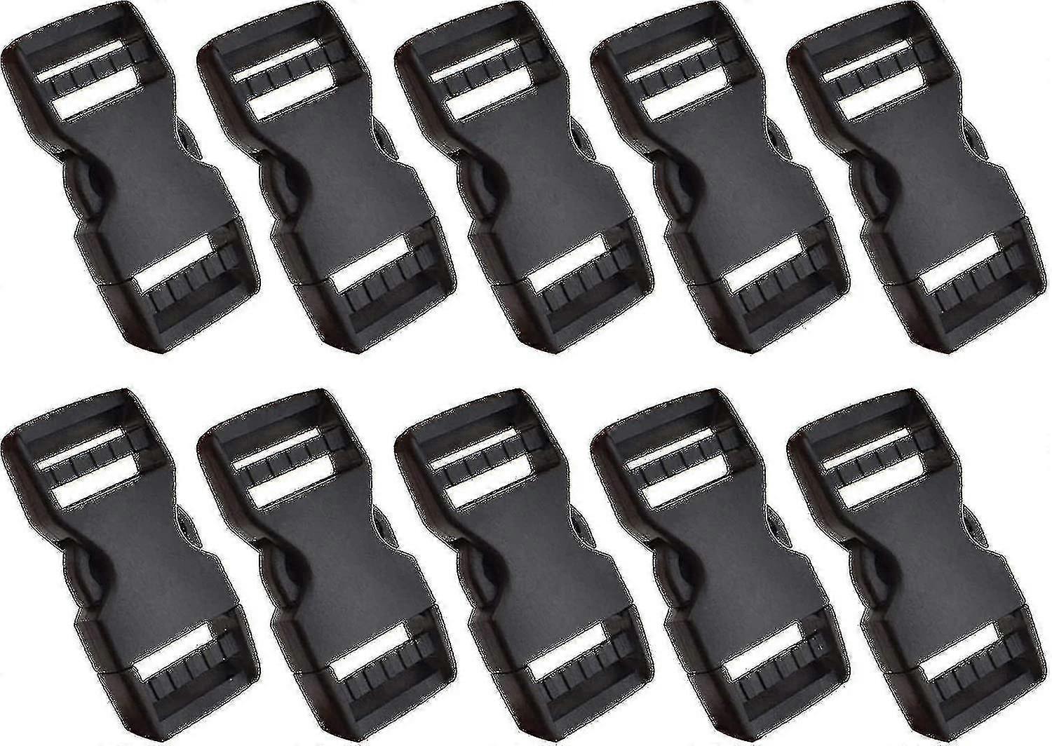10pcs Adjustable Plastic Flat Side Quick Release Buckles Replacement No Sewing Clips For Backpacks Luggage