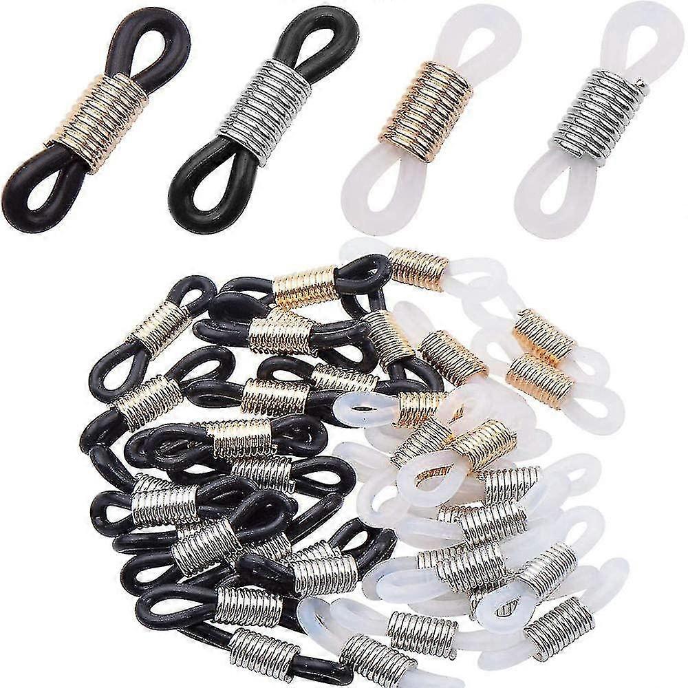 50pcs Holder Chain Glasses Ends Spectacle Chain Strap Loop Ends Of Glass Cord Ends Of Eyeglass Chain Holder Silicone Lanyard Strap Diy Bead Linking Ey