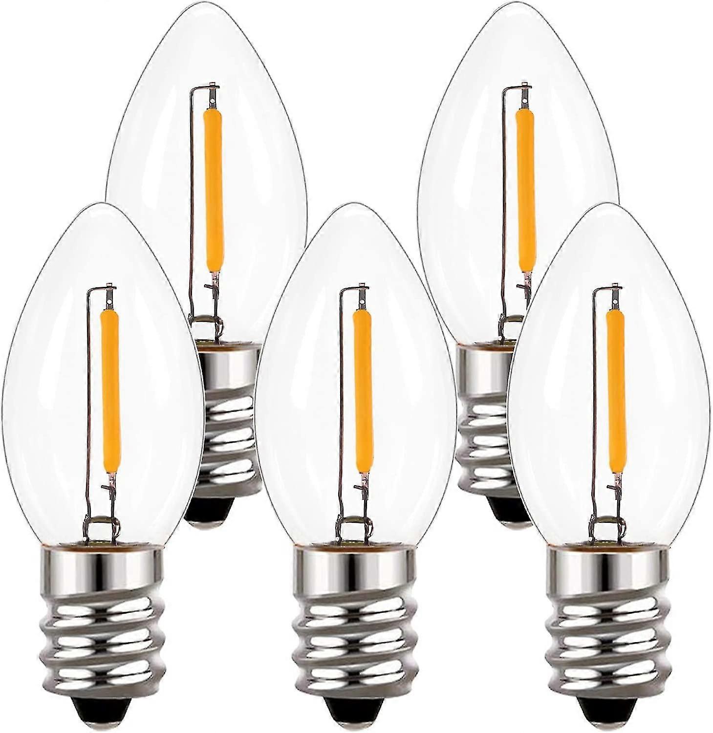 C7 נורת לד, נורות נרות 0.5w כפר חג המולד נורת לד 5w תחליפי ליבון E14 בסיס led נימה אור לילה לבן חם 2700k