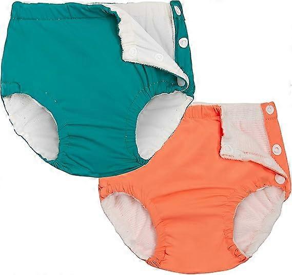 Reusable Swim Diaper Toddler Swim Diaper Snap Reusable Swim Diapers Toddler0-6 Monthgreen and orange