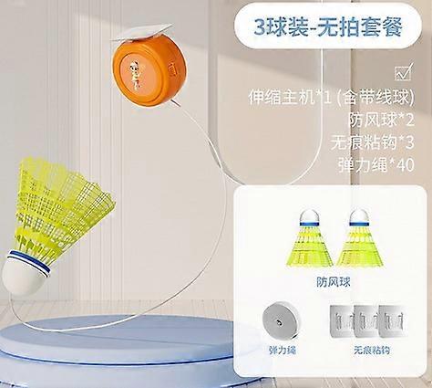 1 Set Badminton Rebound Trainer Ball Indoor Single Player Badminton Training Device Ceiling Mount Corded Rebound Shuttlecock
