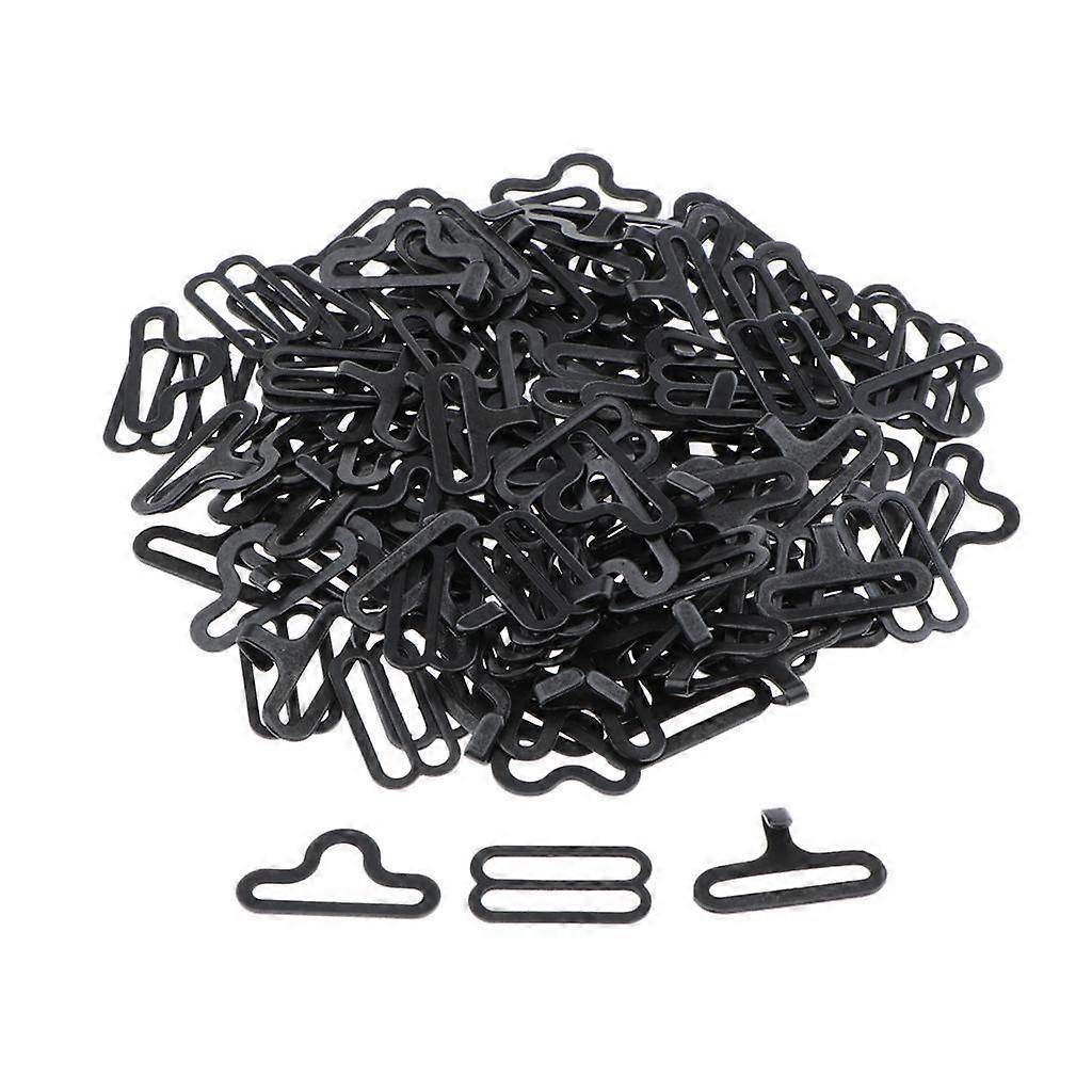 50 Sets Copper Adjustable Bow Tie Hardware Clip for Necktie Strap Black