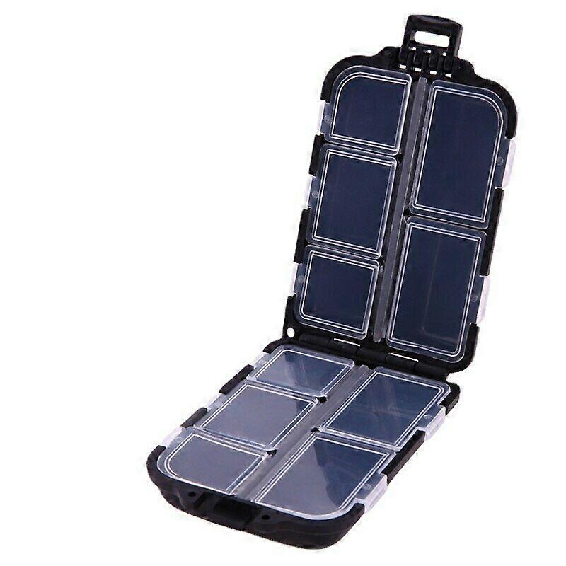 10 Compartments Mini Fishing Tackle Box Fish Lures Hooks Baits Storage Holder