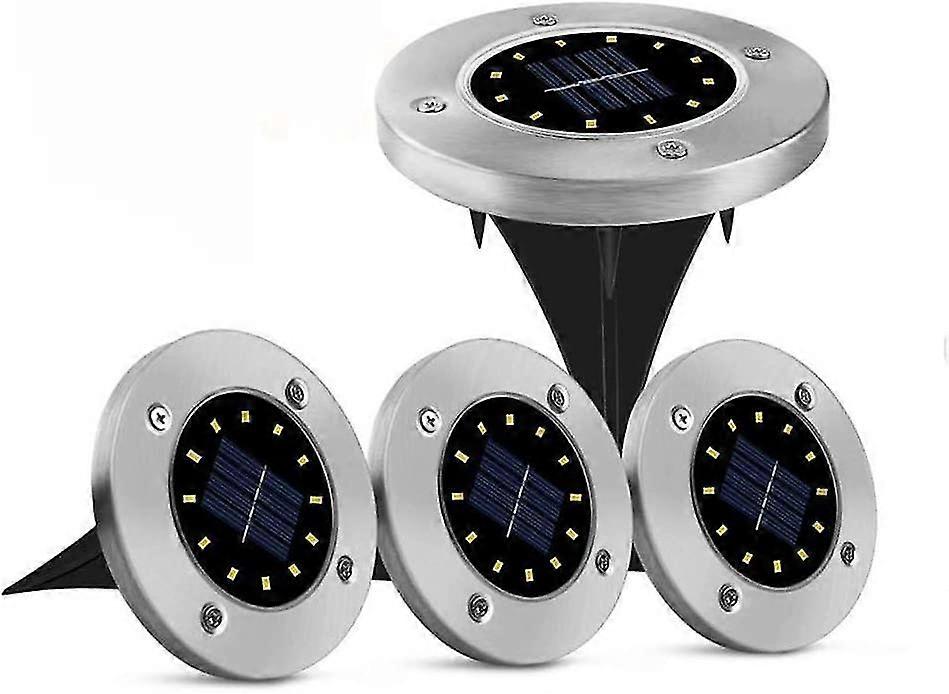 Solar Floor Lamp 4 Pack 12 Led Waterproof