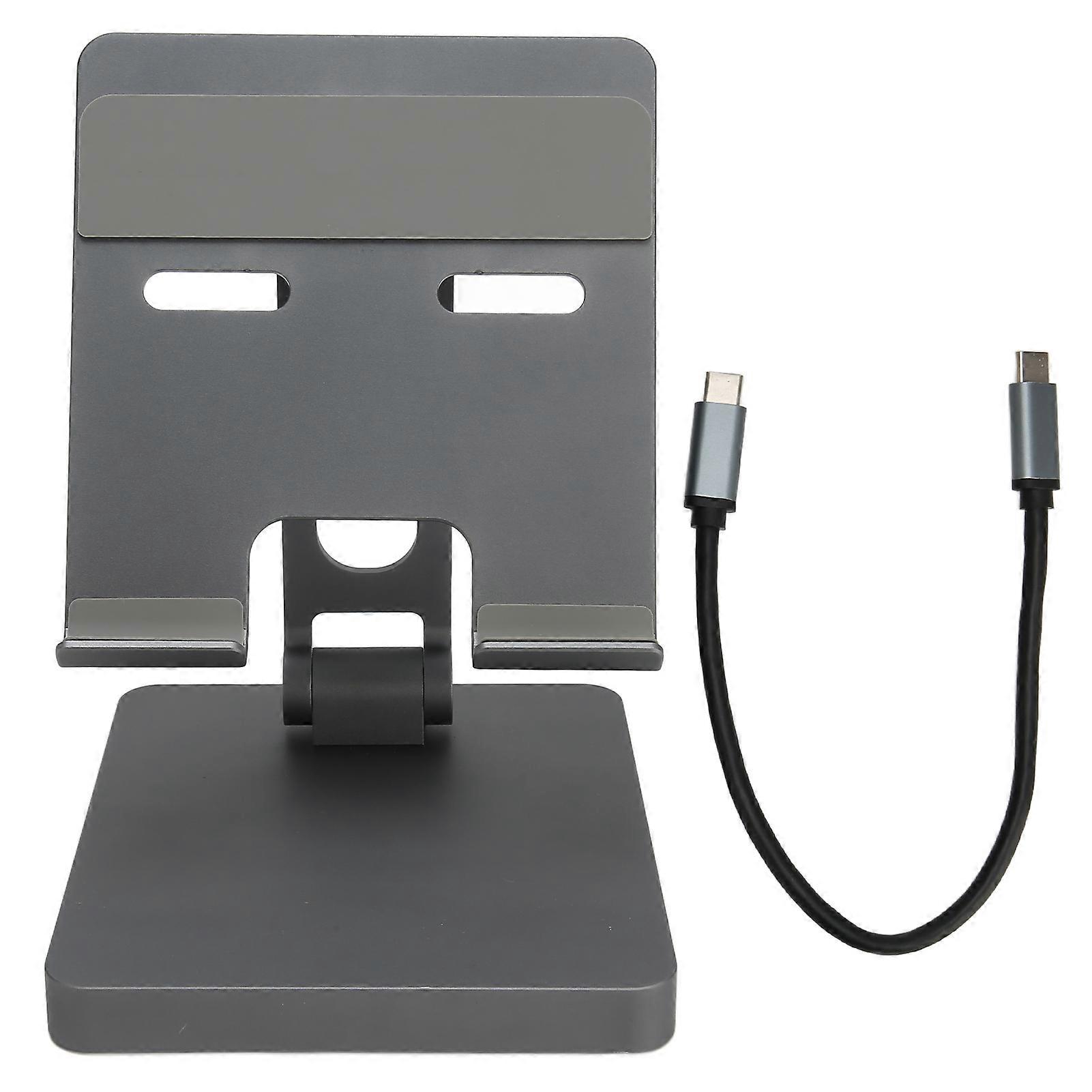 10 in 1 USB C Hub with Vertical Stand Support 4K HD Plug and Play USB C Docking Station for Tablet Mobile Phone